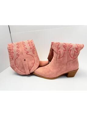 WETKISS Pink Cowboy Boots Purse Set Womens US 11 Western Embroidered